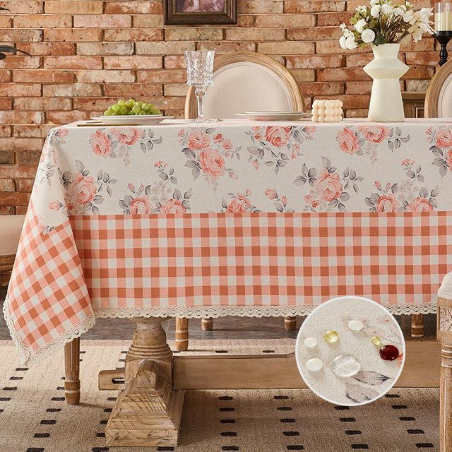 JMG Household Supplies Tischdecke mit Blumenmuster in Mehrfarbig, wasserabweisend und fleckenabweisend, B/B: 90 x 90 cm - Bild 1