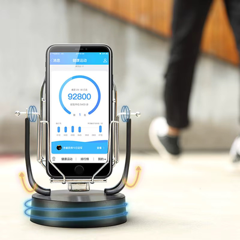 Automatischer Doppel-Smartphone-Halter mit Schaukel-Funktion für Schritt-Erarning, weiß - Bild 2