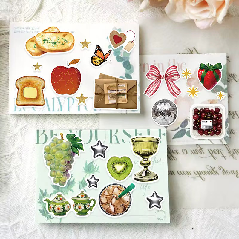 8er Set koreanische Collage Aufkleber im Winddichte-Stil für dein DIY Guka Tagebuch und deine Telefonhülle, Multicolor, von AnimeWorlds Store - Bild 4