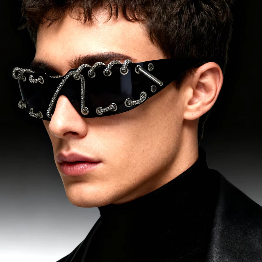 Punk MONIQUE ORENDA Sonnenbrille, randlos, Damen, schwarz, Kunststoff - Bild 2