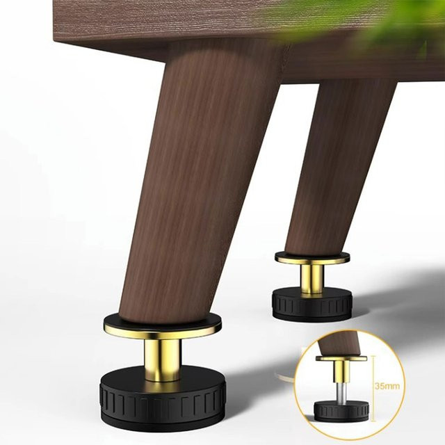 Furnishard 4er-Set verstellbare Möbelbeine mit Gewinde als Anti-Shake-Stopper für Bettrahmen und Kopfteile zur stabilen Fixierung - Bild 1