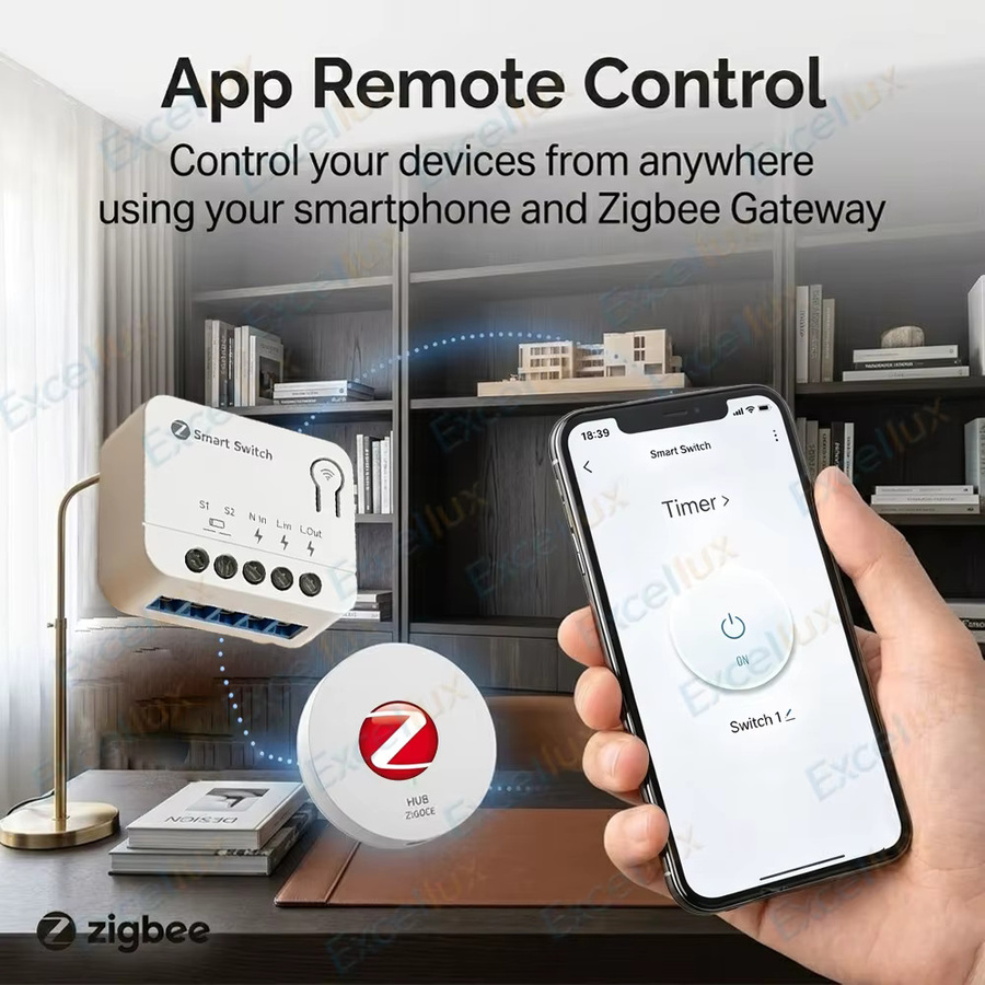 Tuya Zigbee Smart Switch Modul 10A DIY Smart Home Relais in Weiß, kompatibel mit Smart Life, Alexa und Echo - Bild 2