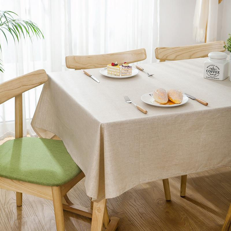 Rechteckige Tischdecke aus Baumwolle und Leinen mit Spitze in Beige, B/T: 110 x 170 cm - Bild 3