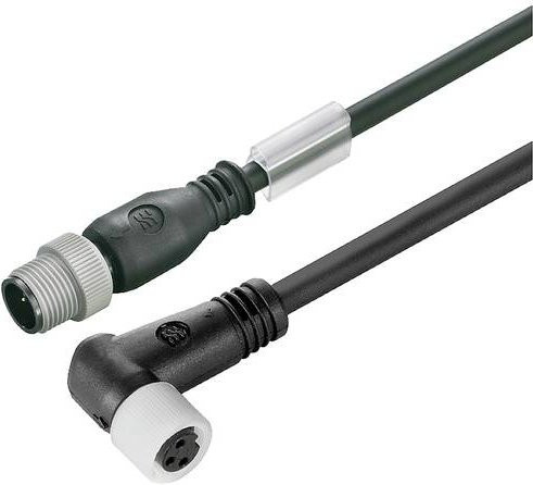 Weidmüller Sensor-Aktor-Anschlussleitung M12 Stecker, 3 Pol, schwarz, Länge: 5,00 m - Bild 1
