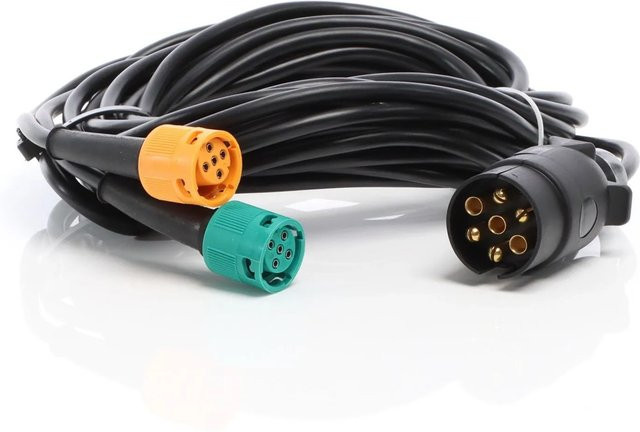 Xpotool 7-poliger Anhänger-Kabelsatz mit 5m Kabel in Grün, Gelb und Schwarz - Bild 1