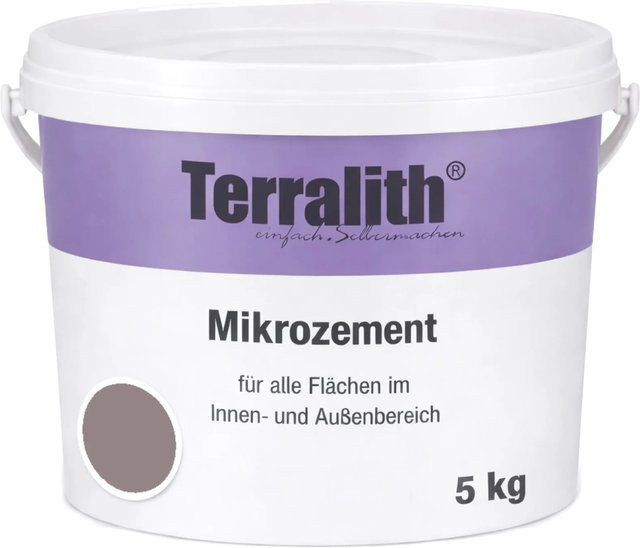 Terralith Mikrozement Fix & Fertig LFN0702 Aubergine in Purple, 5 kg für 3,5 qm mit 0-2 mm Körnung - Bild 1