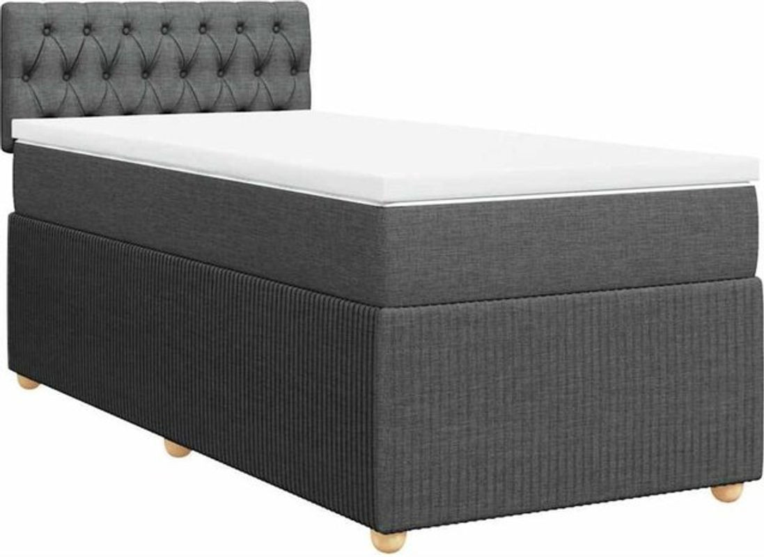 Vidaxl Boxspringbett mit Matratze aus Stoff in Anthrazit, B/T/H: 200 x 100 x 100,5 cm - Bild 1