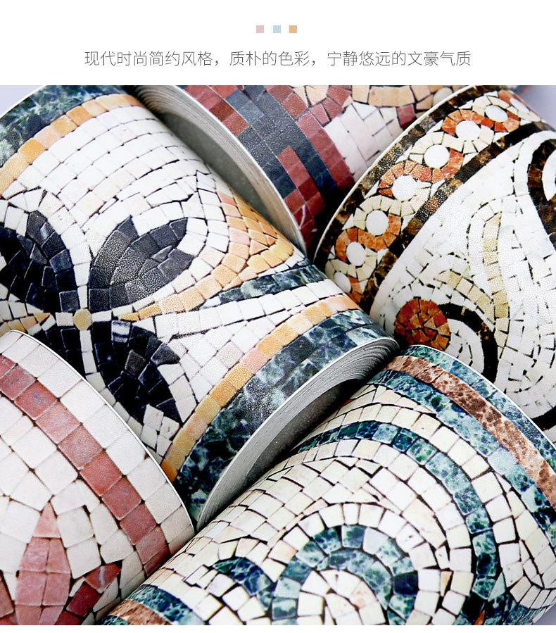 Wasserdichte Mosaik Wandaufkleber von Sticker House in Mehrfarben für Badezimmer und Büro, PVC Wellenleiter-Kunst-Tapete YXT-M05 - Bild 1