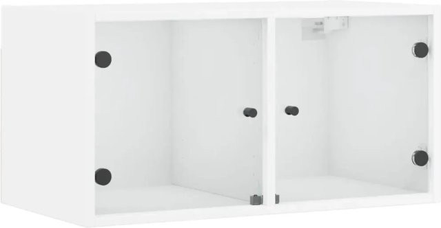vidaXL Wandschrank mit Glastüren in Weiß, B/T/H: 68,5 x 37 x 35 cm - Bild 1