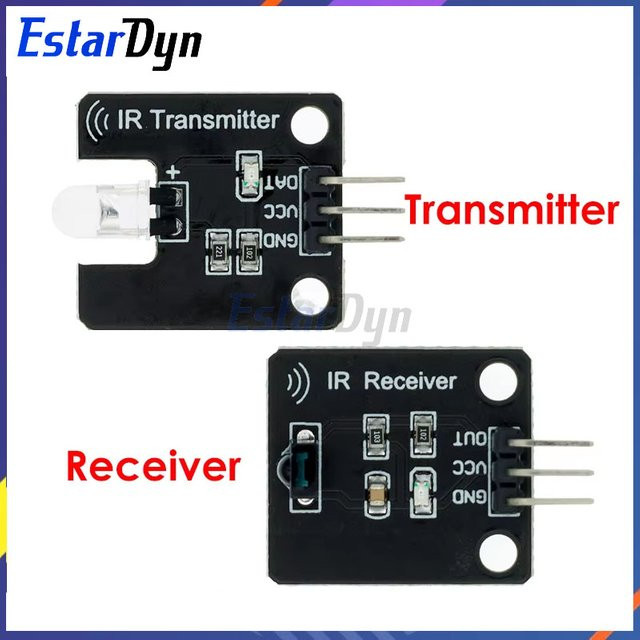 Estardyn IR Infrarot-Sendermodul und digitaler 38kHz Infrarot-Empfänger-Sensor in Schwarz für elektronische Bauteile - Bild 1