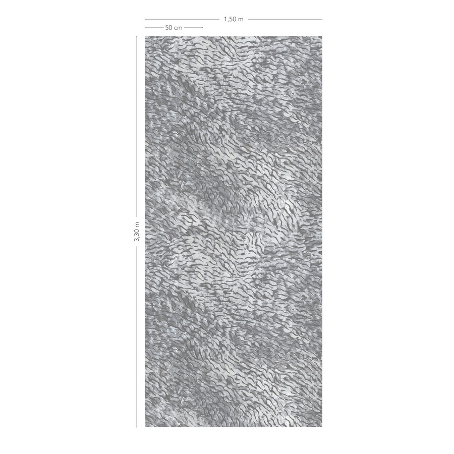 Isidore Leroy Mural Cascade Wandtattoo in Grau, abstraktes Design, selbstklebend, Textiloptik, B: 150 cm, H: 3 cm - Bild 2