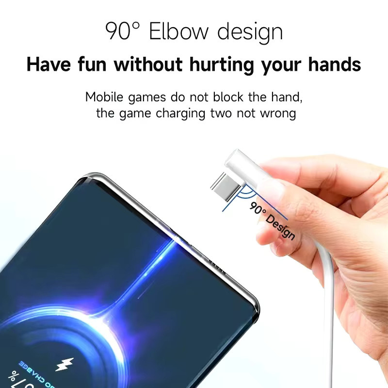 Xiaomi USB-C Schnellladekabel mit 90-Grad-Winkel, 6A, bis zu 120W, Farbe: Weiß - Bild 2