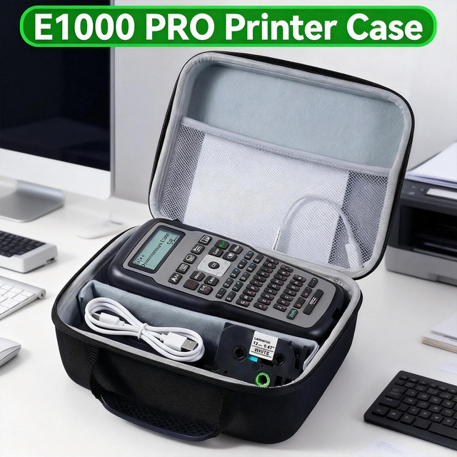 Phomemo Etikettendrucker-Tasche Schwarz Kompatibel mit E1000 PRO und PM-241-BT Aufbewahrungshalter für Etikettierer und Aufkleber-Maker - Bild 1