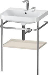 Duravit Möbelwaschtisch-Kombi Happy D.2 Plus in Weiß Tau matt mit Konsole und 2 HL, B: 57,5 cm, T: 49 cm, H: 85 cm - Bild 1