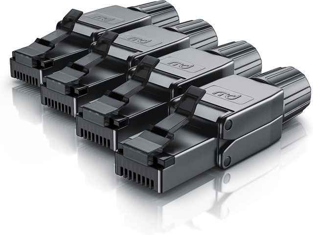 Primewire 4er-Set Netzwerk-Adapter RJ-45 CAT 8 Ethernet LAN Kabel, 40 Gbit/s, schwarz - Bild 1