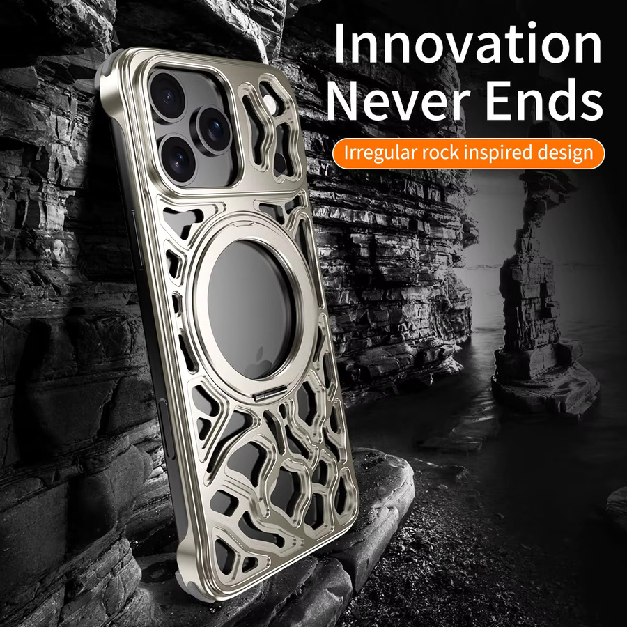 dcoud Magnetische 360 Grad Unsichtbare Halterung Handyhülle für iPhone 17 16 15 Pro Max mit Magsafe und Aluminiumlegierung in Grau - Bild 2