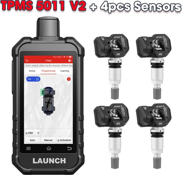 LAUNCH X431 Creader TPMS CRT 5011 V2 Reifendruckkontrollsystem-Scanner in Schwarz mit 12 Servicefunktionen für alle 315/433MHz Sensoren - Bild 1