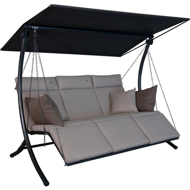 Angerer Freizeitmöbel Hollywoodschaukel Swing Smart 3-Sitzer in Sand Beige mit Textilene Gewebe und Auflagen, B/T/H: 240 x 160 x 145 cm - Bild 3