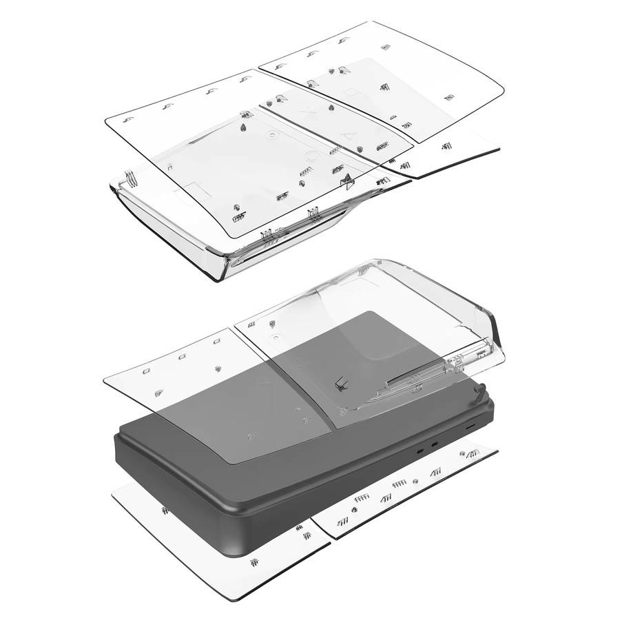 kolorkoli Premium ABS Ersatzgehäuse für PS5 Slim Disc Edition, kratzfeste und staubdichte Schutzhülle in Weiß - Bild 1