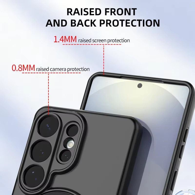 Stoßfeste TPU-Handyhülle mit Magnetfunktion und Metallringhalterung für Samsung Galaxy S26 Ultra Plus in Blau - Bild 4