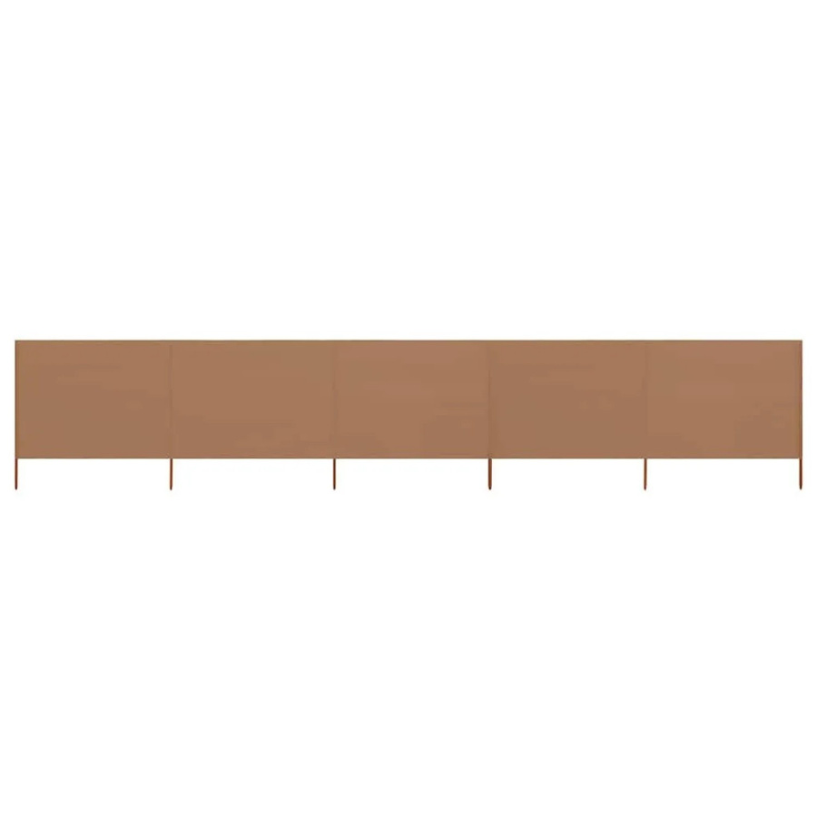 vidaXL 5-teiliges Windschutzgewebe in Taupe, B: 600 cm, H: 80 cm - Bild 2