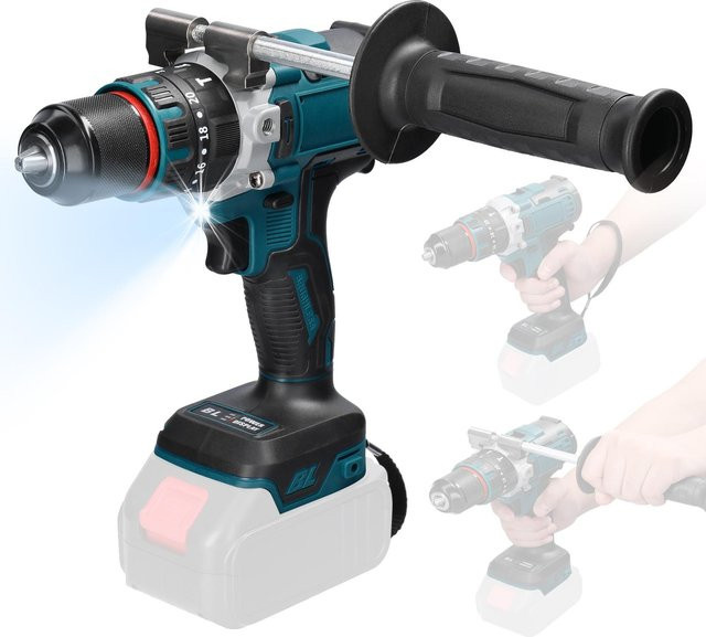 Aimo Akku-Schlagbohrschrauber mit bürstenlosem Motor in Blau, 13 mm Bohrfutter - Bild 1