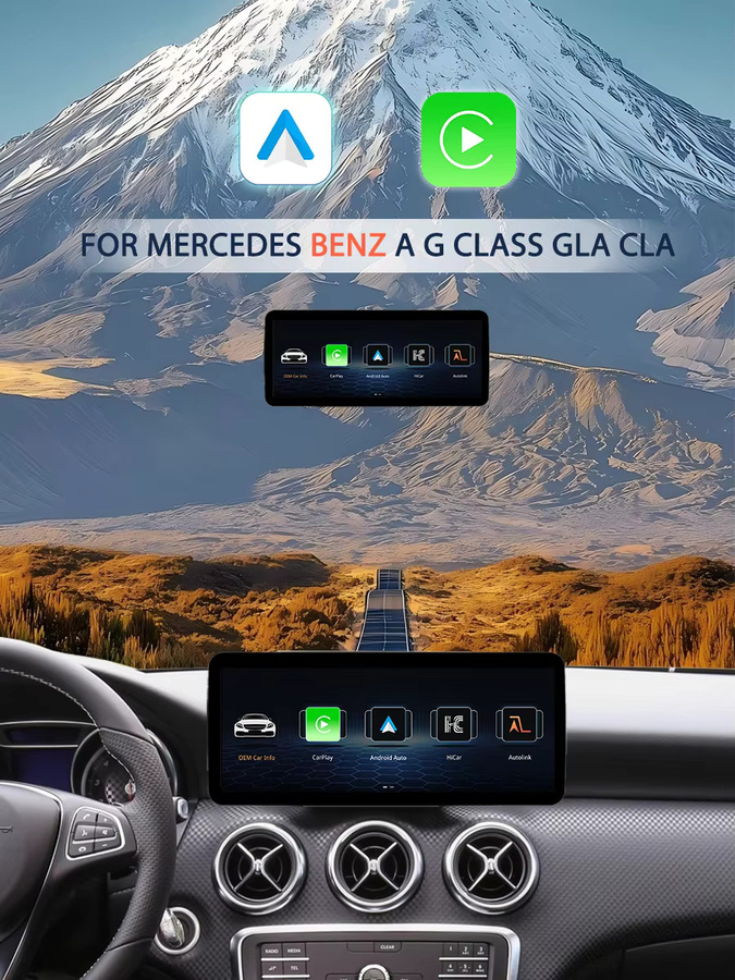 BONROAD Auto-Multimedia Autoradio mit 10,25 Zoll Touchscreen, Wireless CarPlay, Android Auto und GPS für Mercedes Benz A-Klasse, GLA, CLA (W176, X156, C117) NTG 4.5 5.0, Schwarz - Bild 8