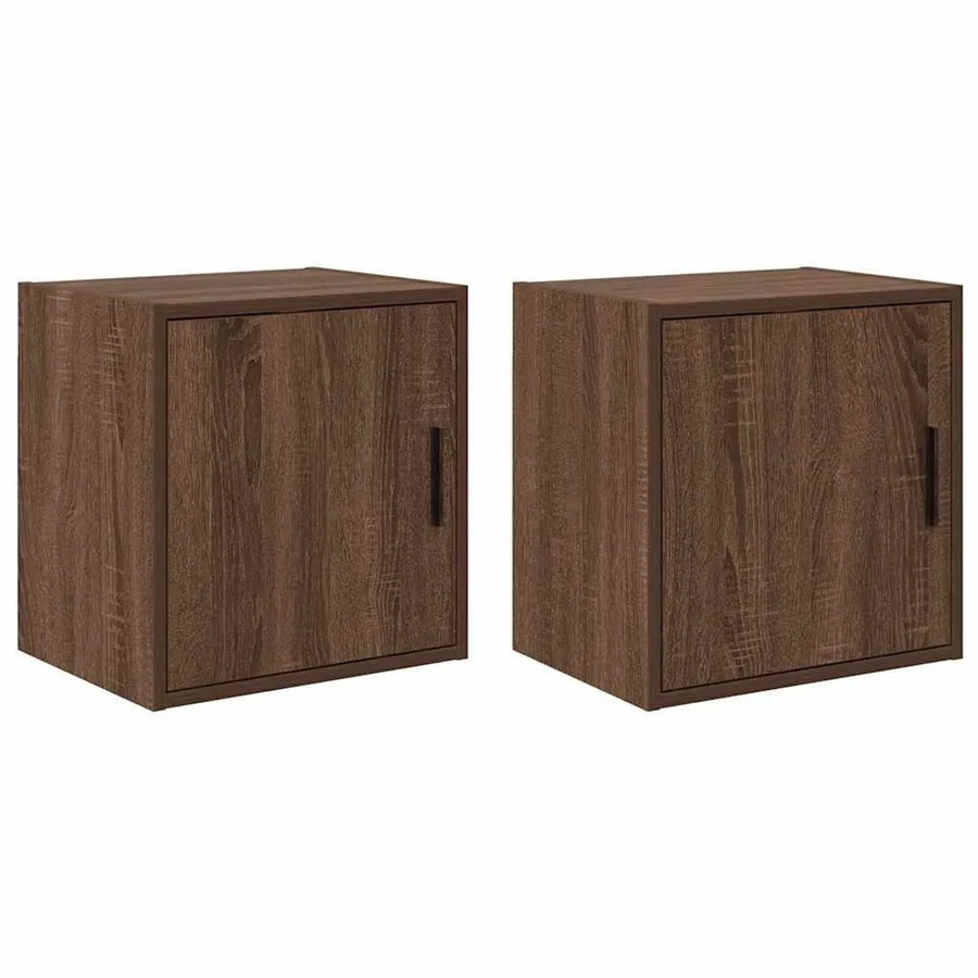 vidaXL Garagen-Wandschränke 2er-Set aus Holzwerkstoff in Eiche Braun, B/H/T: 86 x 41 x 30 cm - Bild 2