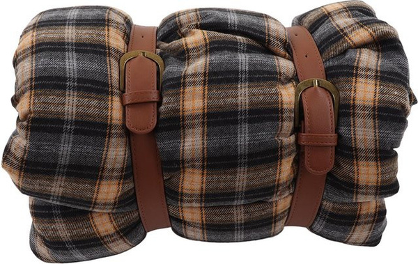Fishine Picknickdecke aus Fleece in Schwarz, feuchtigkeitsfest und winddicht für Camping und Outdoor-Aktivitäten