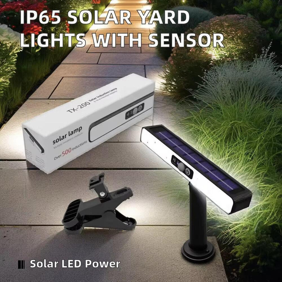 YJMP Super Lighting Clip-on Solar-LED-Außenleuchten mit Bewegungsmelder in Schwarz - Bild 7
