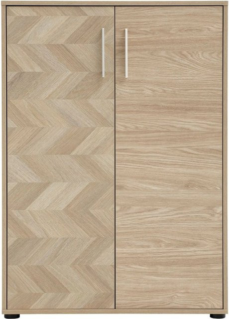 Schildmeyer Highboard Arezzo mit Drehtüren in Eiche Fischgräte, B/T/H: 113,4 x 38,2 x 80,1 cm - Bild 1