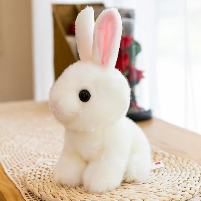 Hasenpuppe Plüschtier, weiß, 20cm - Bild 1