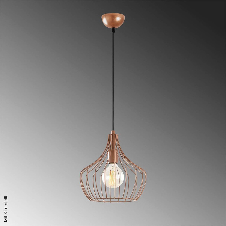 Opviq Pendelleuchte Mezopotamya in Kupfer, moderne Metall-Hängeleuchte mit 1 E27 Fassung, Breite: 27 cm, Höhe: 126 cm, Tiefe: 27 cm - Bild 4