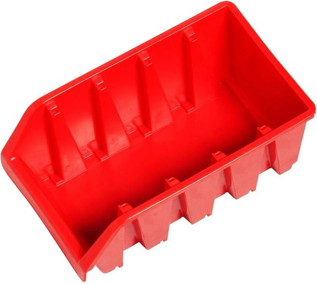 LUX-TOOLS Lagersichtbox Rot Größe 4 aus Kunststoff für die Wandmontage - Bild 1