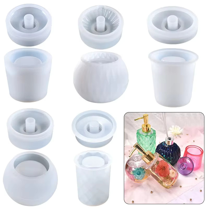 Mutu DIY Kristall Silikonform Set für Parfüm- und Lippenpflegeflaschen in Multicolour zur Dekoration von Raum und Tisch - Bild 2