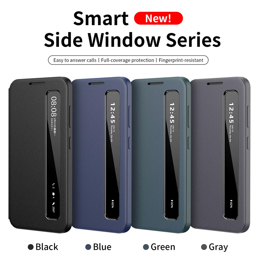 Samsung Smart View Flip Spiegel Hülle mit LED Abdeckung für Galaxy S25 Ultra S24 Plus S23 FE S22 Ultra in Grün - Bild 2