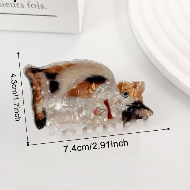 Haarspange Katzenprint, Damen - Bild 1