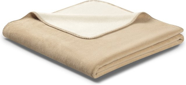 Biederlack Wohndecke Doubleface in Beige oder Pink, Reversible Wohndecke aus Baumwolle und Polyester, B/B: 200 x 150 cm - Bild 1