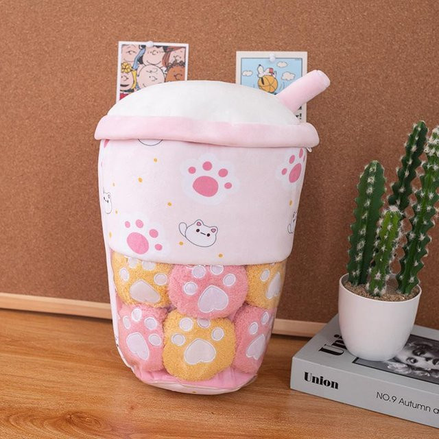 Yiran Health & Beauty Bubble Tea Plüschtier, 40cm, Rosa / Pink - Bild 1