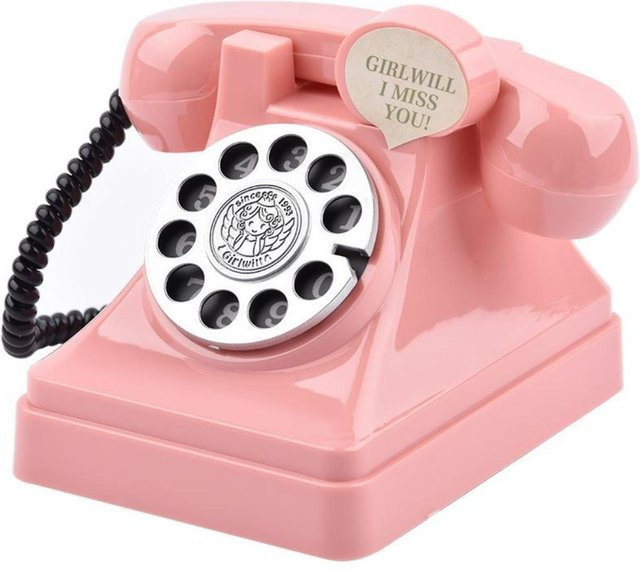 XYlingyang Retro-Telefon Münz-Sparschwein, Pink - Bild 1