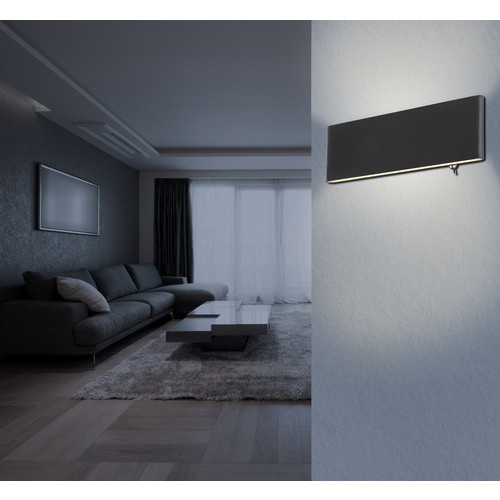 Globo LED-Wandleuchte Siegfried Schwarz, Up-and-Down Effekt, B/H/T: 22,5 x 8 x 1 cm - Bild 3