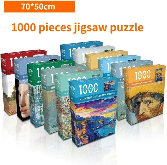 MaxRenard Van Gogh Sonnenblumen, Mandelblüte, Sternennacht, Puzzle, 1.000 Teile, ab 14 Jahre - Bild 1