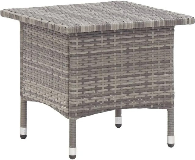 Furnicato Beistelltisch aus Poly Rattan in Grau mit Stahlgestell, B/T/H: 50 x 50 x 47 cm - Bild 1