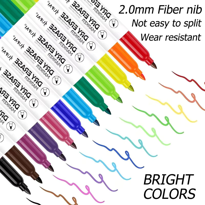 12 Whiteboard-Marker in Multicolour mit Bullet-Spitze, trocken abwischbare und schnell trocknende Tinte, ungiftig und geruchsarm - Bild 2