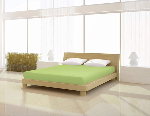 Mr. Sandman Spannbetttuch Fein Jersey de luxe in Grün, B/T: 180 x 200 cm - Bild 1