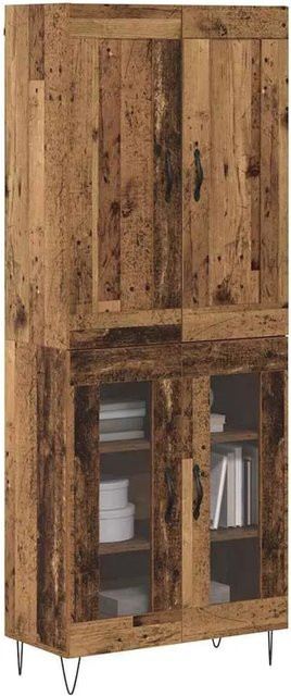 vidaXL Highboard Altholz im industriellen Look, braun, B/T/H: 69,5 x 34 x 180 cm - Bild 1