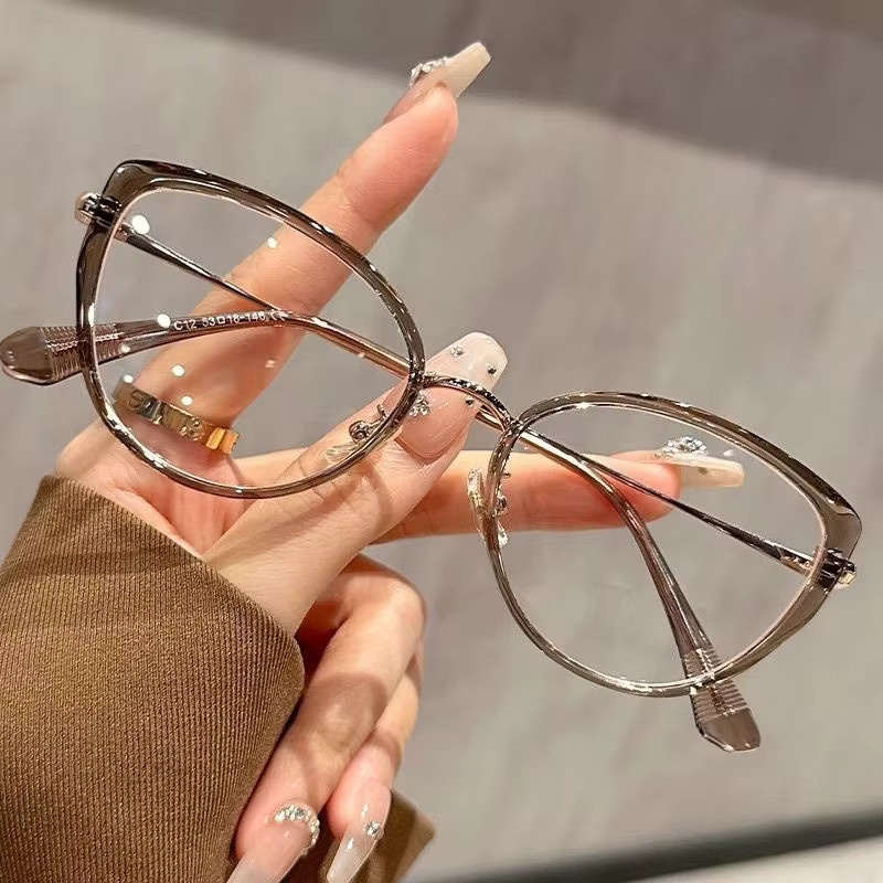 HD Cat Eye Lesebrille, Vollrand, Metall, Gold, Damen - Bild 2