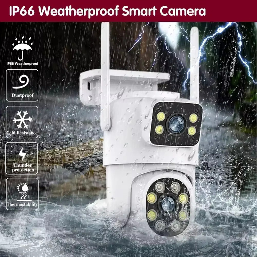 ANSVICAM Tuya WLAN IP-Kamera mit 8K Dual-Objektiv, PTZ Outdoor Kamera mit 4K Dual-Bildschirm, Auto-Tracking und Nachtmodus in Weiß, kompatibel mit Alexa und Google Home - Bild 6