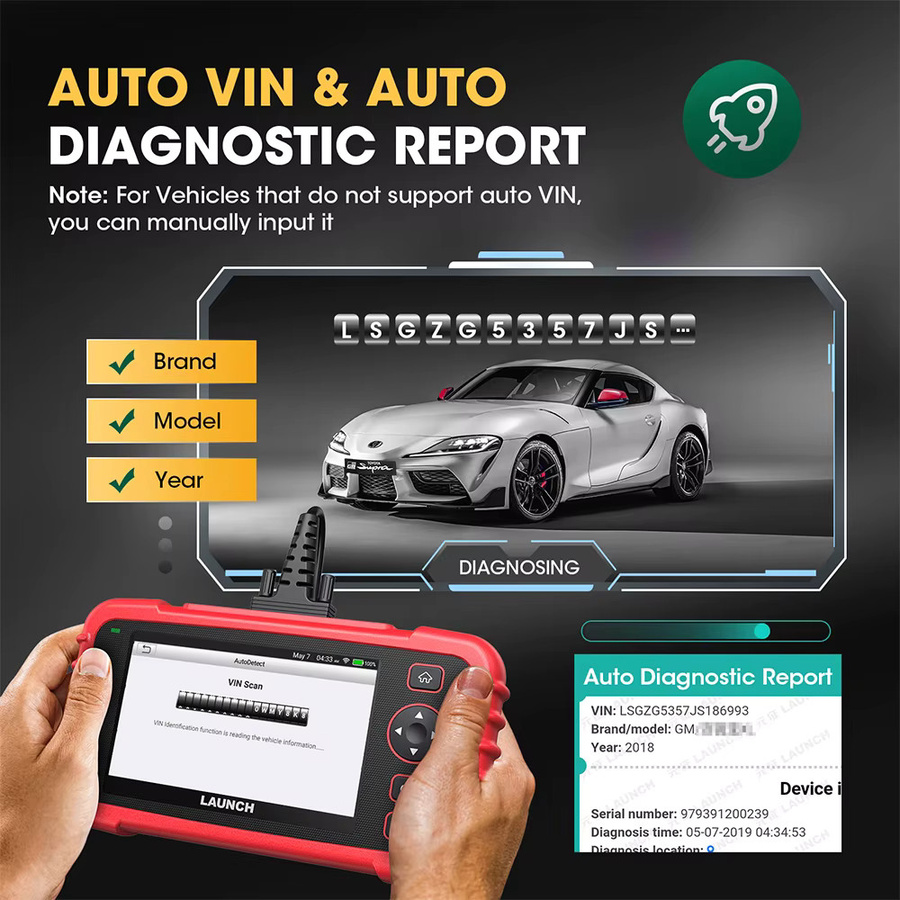 LAUNCH CRP129X OBD2 Diagnosewerkzeug Automotive Scanner für Vier-System-Diagnose in Rot - Bild 3