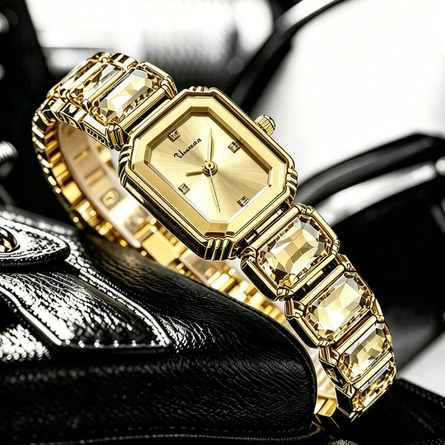 VA VA VOOM Armbanduhr, Edelstahl, Roségold, Quarz, Eckig, Damen - Bild 1